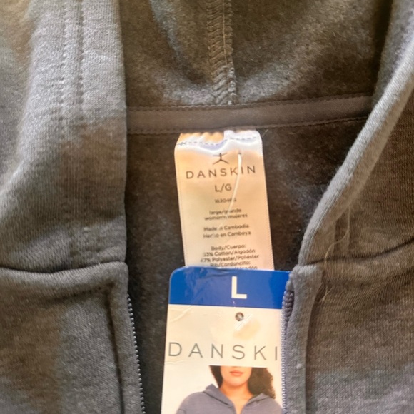 Danskin Blue/Gray Zip-Up Casual Jacket with Standing Collar - Picture 2 of 3